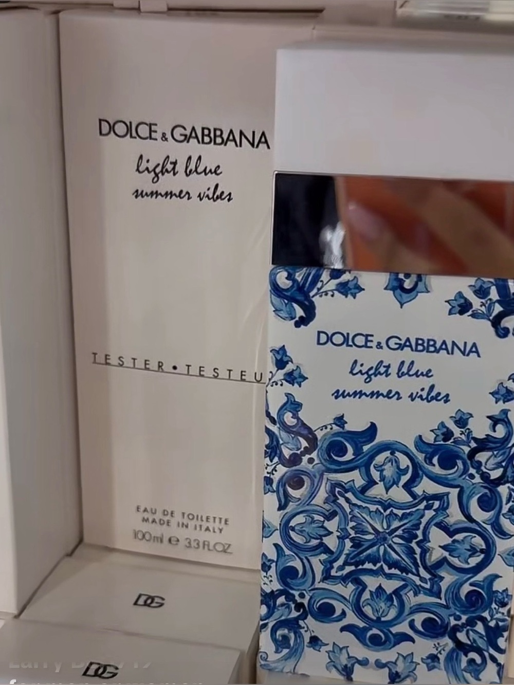 Dolce & Gabbana Light Blue Summer Vibes Blue & White Patterned Bottle 100ml